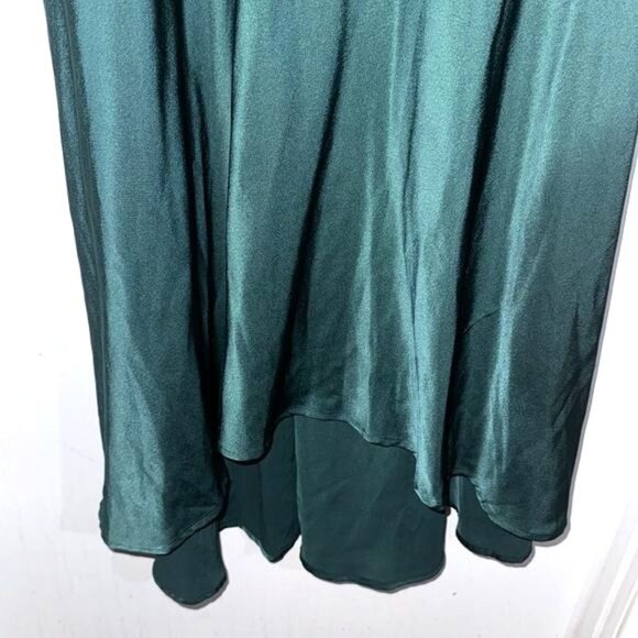 Womens Elegant Green Midi Dress XL Polyester Spandex Short Sleeve - Picture 5 of 11